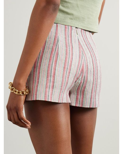 Faithfull The Brand Pink Luda Striped Linen And Cotton-Blend Shorts