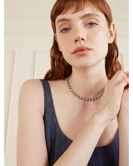 Marlo Laz Natural Georgian Rhodium-Plated 14-Karat Diamond Necklace