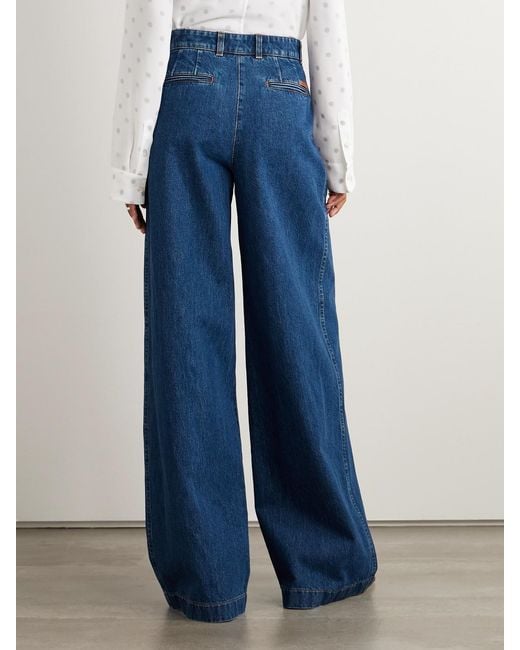 Dolce & Gabbana Blue High-Rise Wide-Leg Jeans