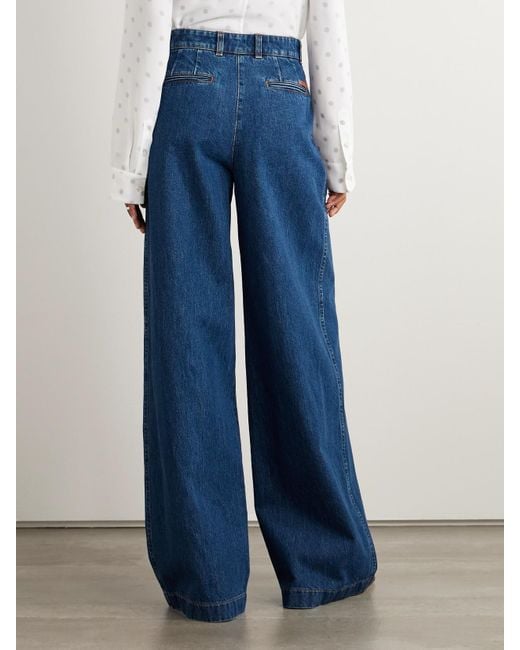 Dolce & Gabbana Blue High-Rise Wide-Leg Jeans