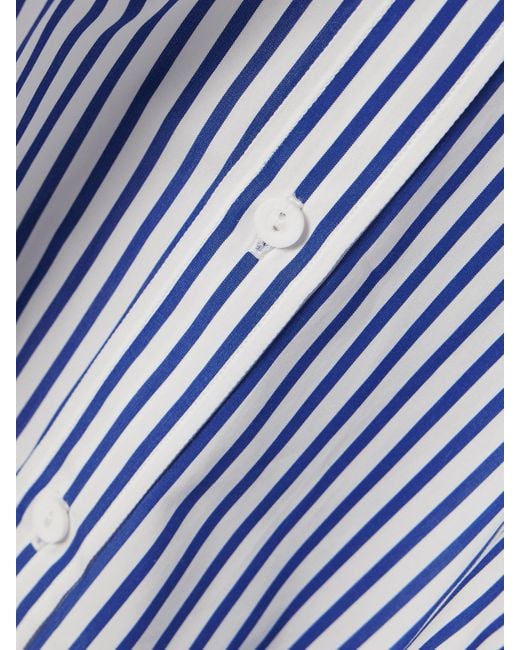 Matteau Blue Net Sustain Striped Organic Cotton-Poplin Shirt