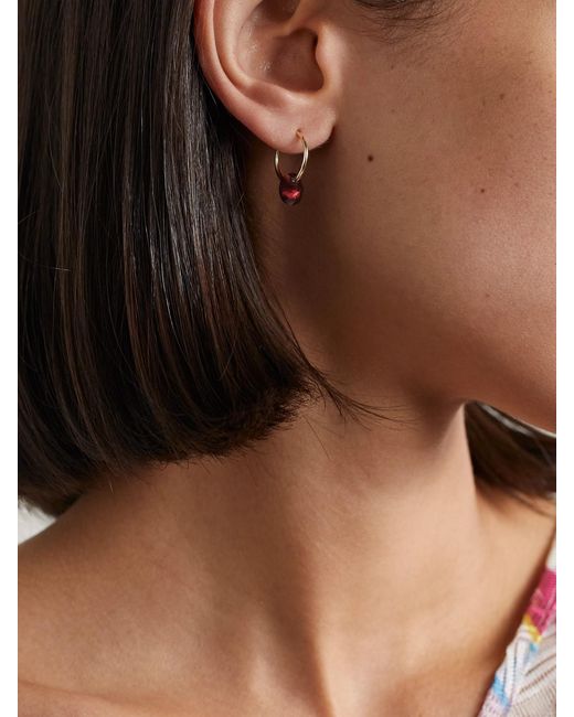 BY PARIAH Natural Net Sustain Birthstone 14-Karat Recycled-Stone Single Hoop Earring