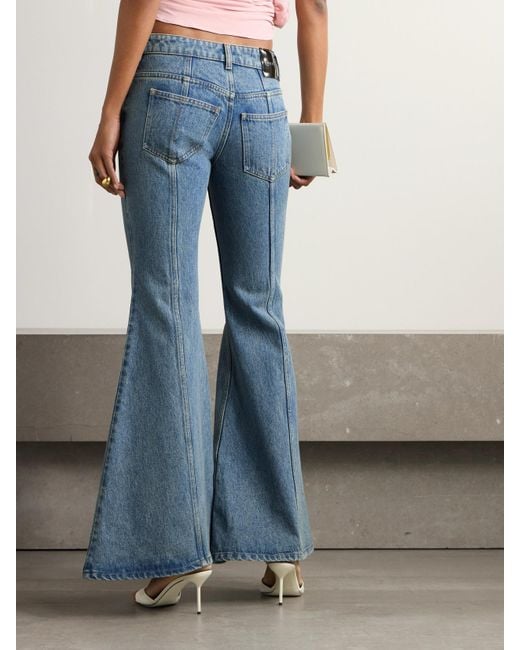 Nina Ricci Blue Paneled Mid-Rise Flared Jeans