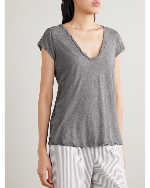 James Perse Gray Cotton-Jersey T-Shirt