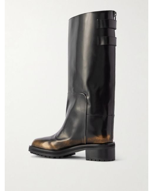 Jimmy Choo Black Brooklyn Embellished Leather Boots