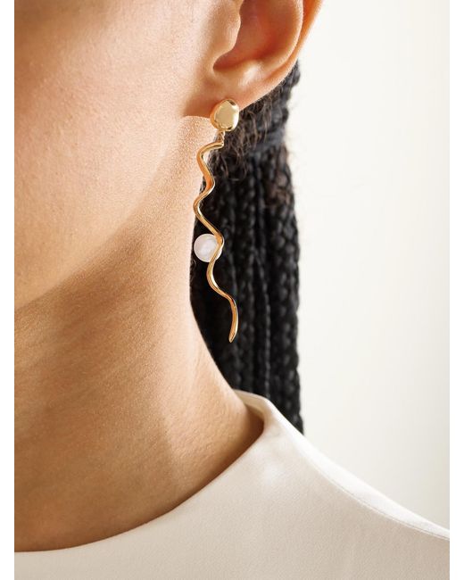 Agmes Natural Teneille Recycled Vermeil Pearl Earrings