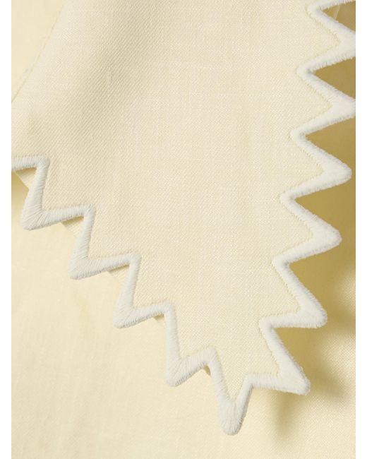 Bottega Veneta Natural Embroidered Linen Shirt