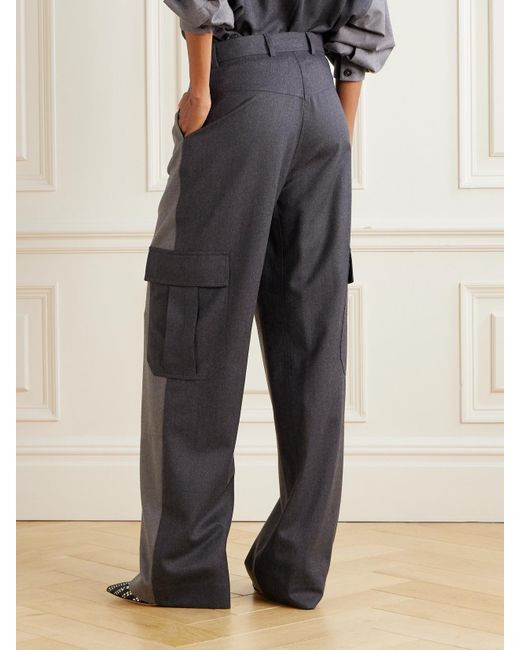 Stella McCartney Gray Hose Mit Weitem Bein Aus Wolle