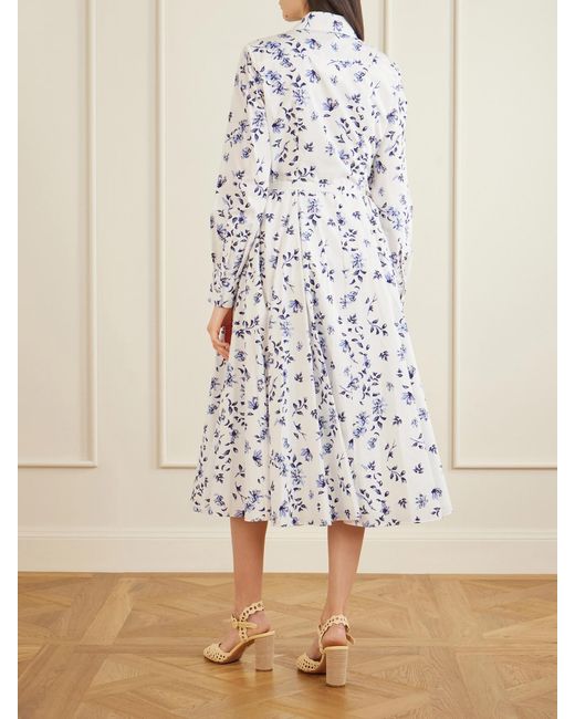 Emilia Wickstead White Emmalyna Floral-Print Organic Cotton-Poplin