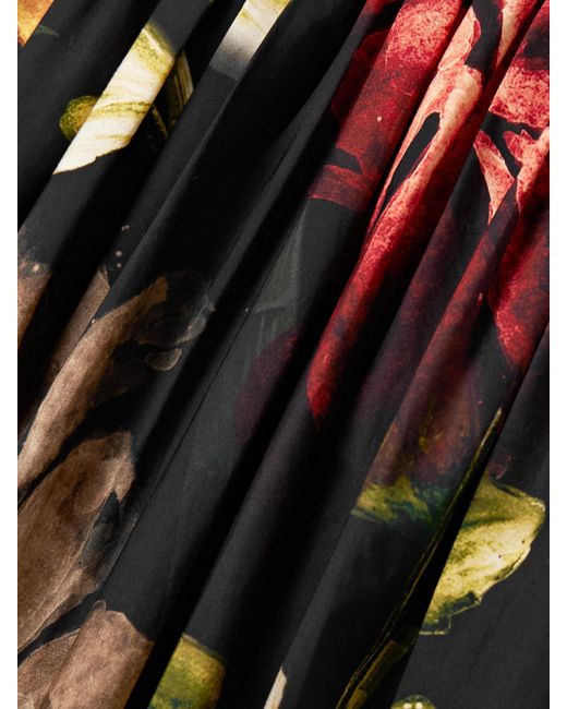 Agua Bendita White Tonia Paramo Strapless Lace-Trimmed Embellished Floral-Print Cotton-Poplin Midi Dress