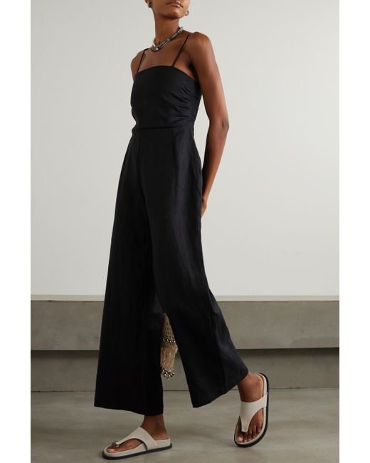 Faithfull The Brand + Net Sustain Algarve Linen Jumpsuit in Black