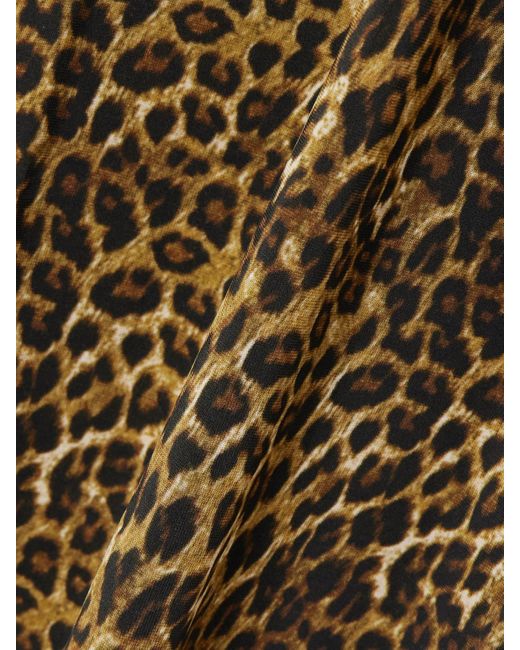 Isabel Marant Green Joyela Leopard-Print Stretch-Mesh Turtleneck Top