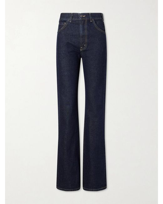 Nili Lotan Blue Joan High-Rise Straight-Leg Jeans