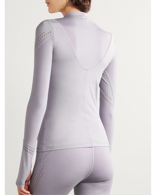 Adidas By Stella McCartney Gray Truepurpose Oberteil Aus Recyceltem Stretch-Jersey Mit Perforationen
