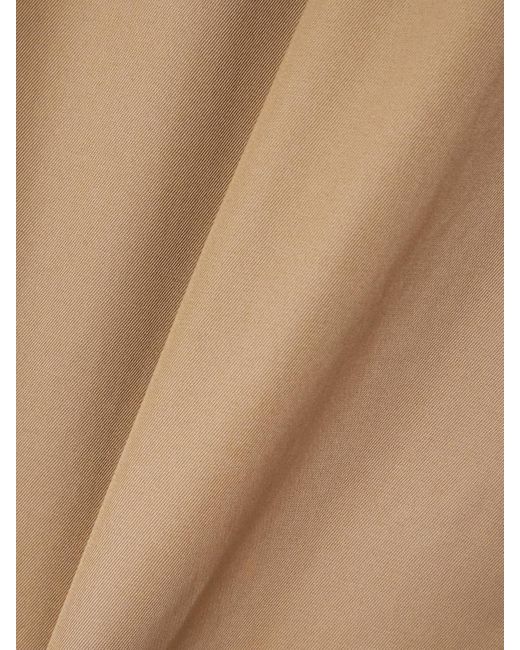 Saint Laurent Natural Hose Mit Geradem Bein Aus Baumwoll-Twill Mit Falten Und Bindegürtel