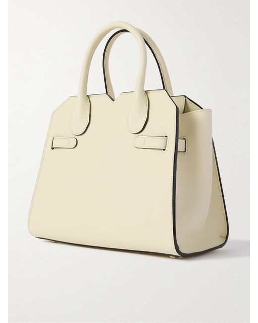 Valextra Natural Milano Mini Textured-Leather Tote