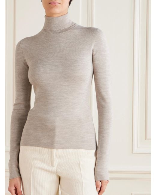 Gabriela Hearst White May Wool, Cashmere And Silk-Blend Turtleneck Sweater