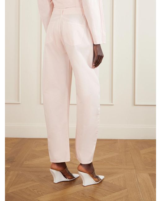 Alaïa Pink Mid-Rise Wide-Leg Jeans