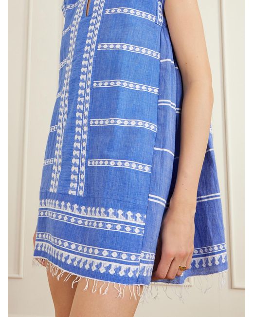Lemlem Blue Elina Cotton-Gauze Coverup