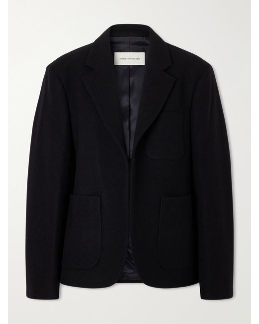 Dries Van Noten Black Wool-Felt Blazer