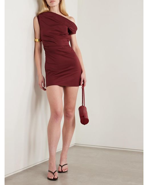Staud Red Phare Minikleid Aus Popeline Aus Einer Baumwollmischung Mit Raffungen