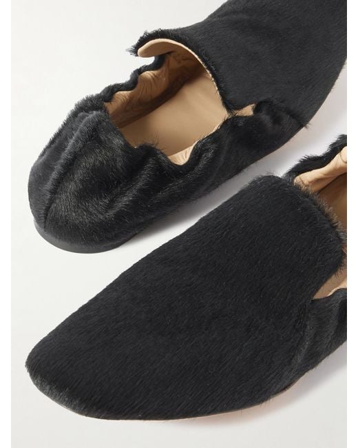 Le Monde Beryl White Orlando Calf Hair Loafers