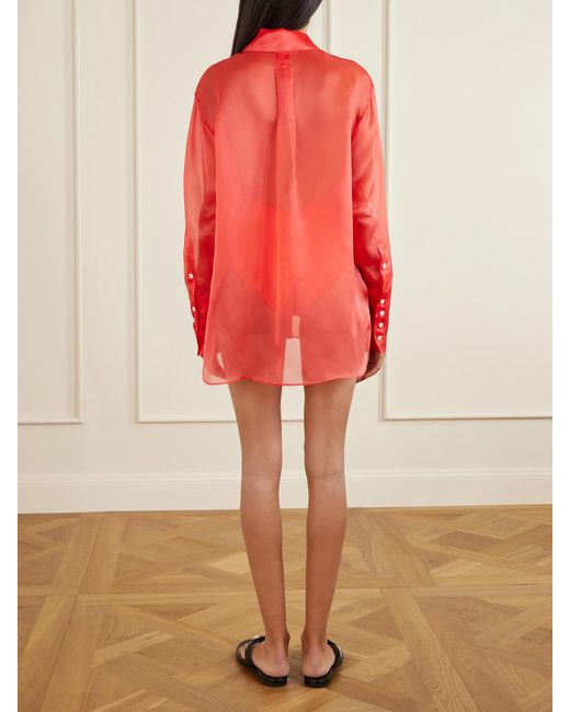 Kiki de Montparnasse Red Silk-Organza Shirt