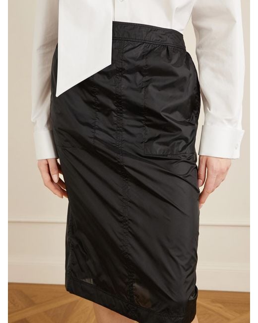 Saint Laurent Black Woven Midi Skirt