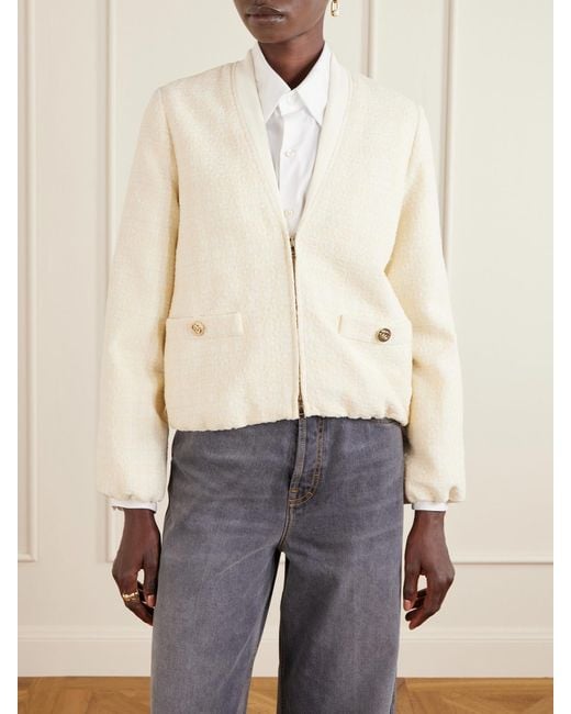 Gucci Natural Cotton-Blend Bouclé Jacket