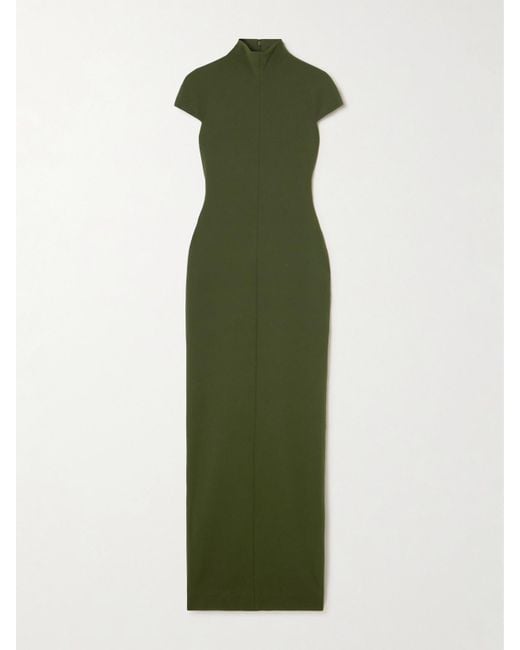 Solace London Green Lang Stretch-Crepe Gown