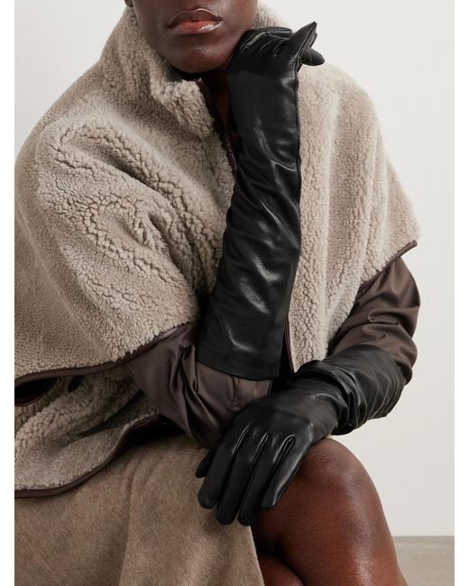 Brunello Cucinelli Black Leather Gloves