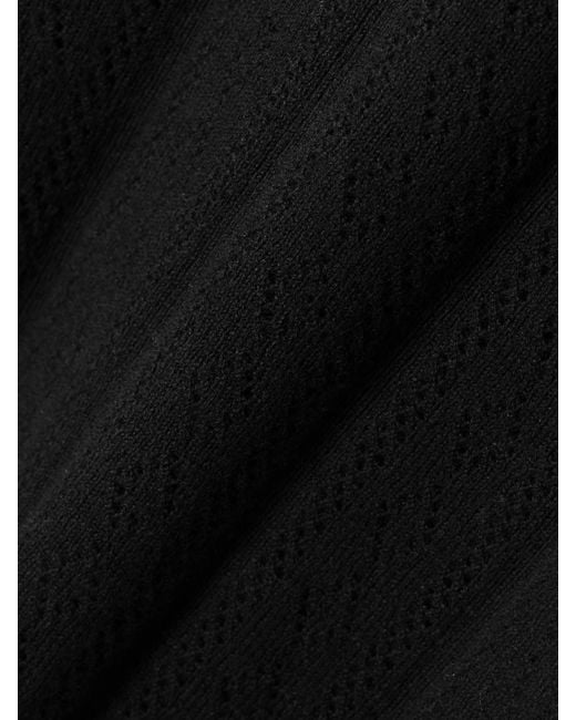 Lisa Yang Black Nika Pointelle-Knit Cotton And Cashmere-Blend Sweater