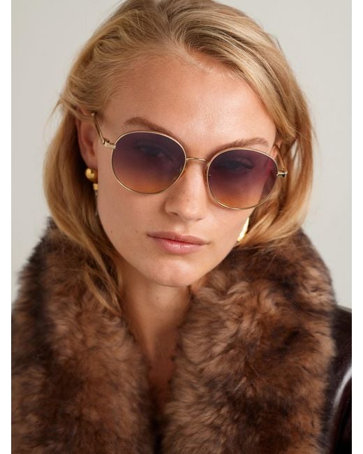 Chloé Purple Aly Round-Frame-Tone Sunglasses
