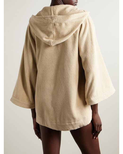 Lisa Marie Fernandez Natural Strandkleid Aus Baumwollfrottee Mit Kapuze