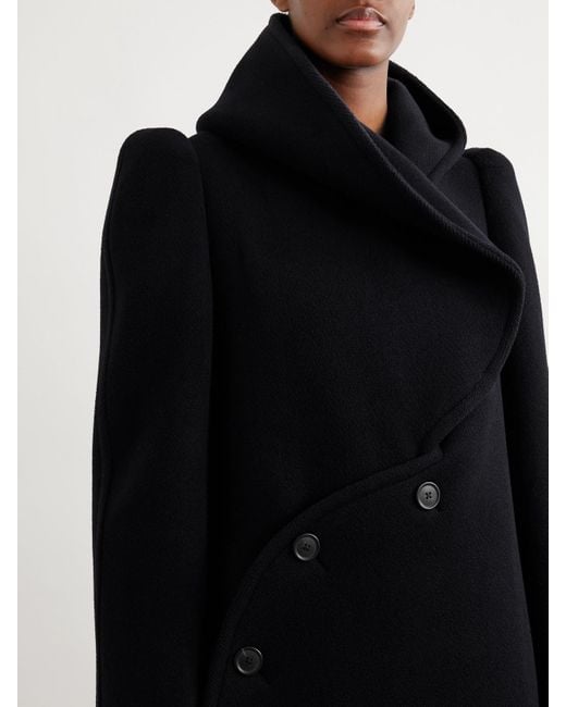 Alaïa Black Hooded Wool Coat