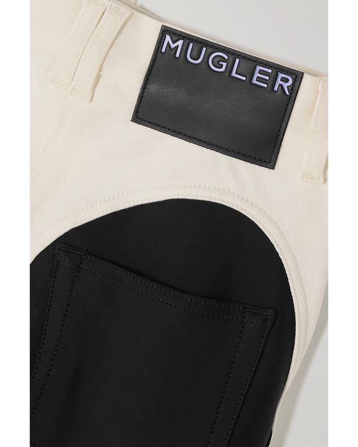Mugler White Stretch Jersey-Trimmed High-Rise Skinny Jeans