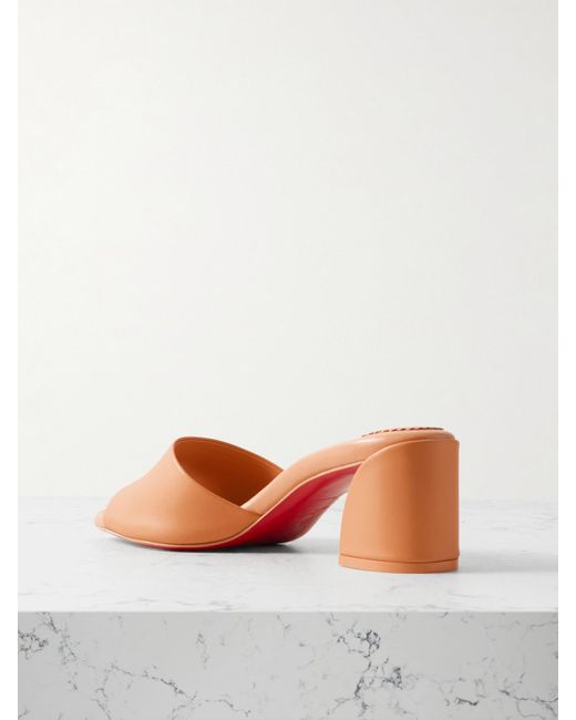 Christian Louboutin Orange Jane 55 Mules Aus Leder
