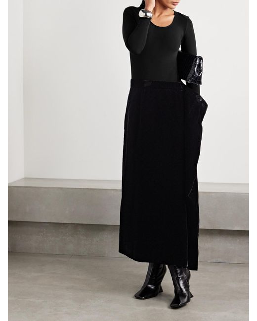 The Park Black Donna String-Body Aus Stretch-Jersey Aus Tencel Lyocell