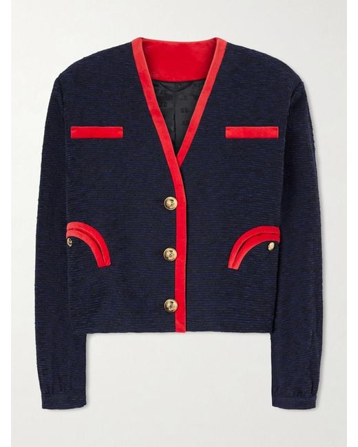 Blazé Milano Blue Riviera Cotton-Blend Tweed Jacket
