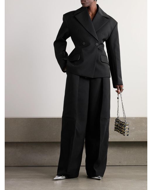 Jacquemus Black Norma Oversized Double-Breasted Wool-Twill Blazer