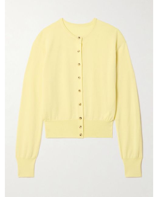 Khaite Yellow Jackie Cardigan Aus Einer Wollmischung