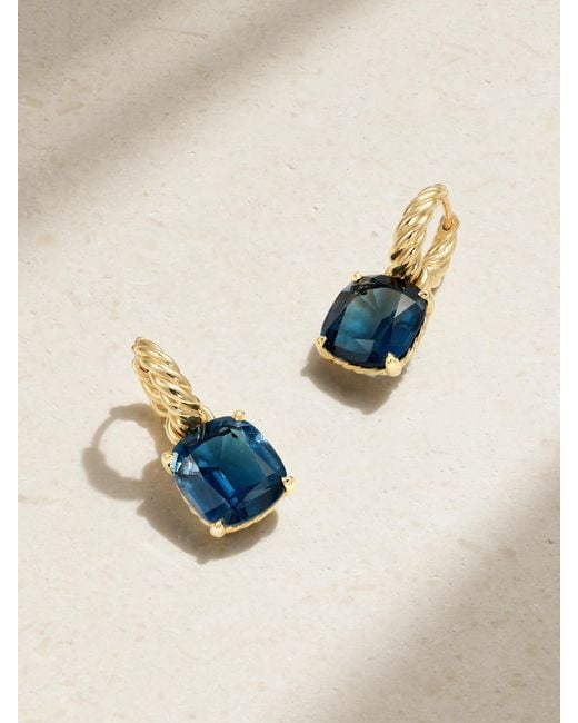 David Yurman Blue Marbella Creolen Aus 18 Karat Mit Topasen