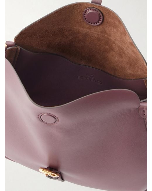 Etro Purple Pony Medium Leather Crossbody Bag