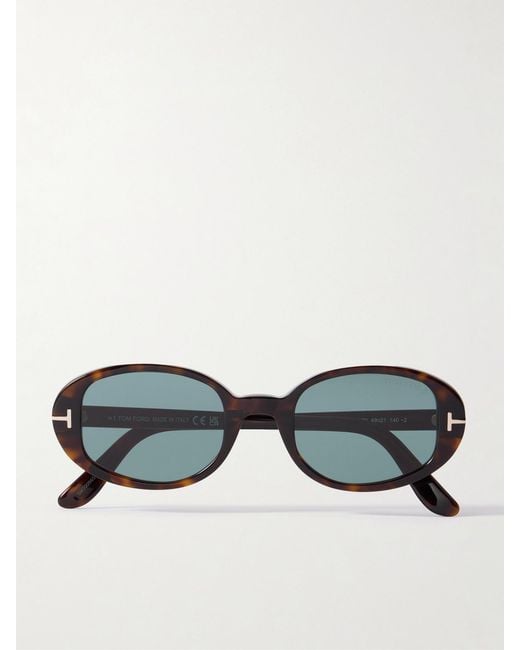 Tom Ford Black Iggy Oval-Frame Acetate Sunglasses