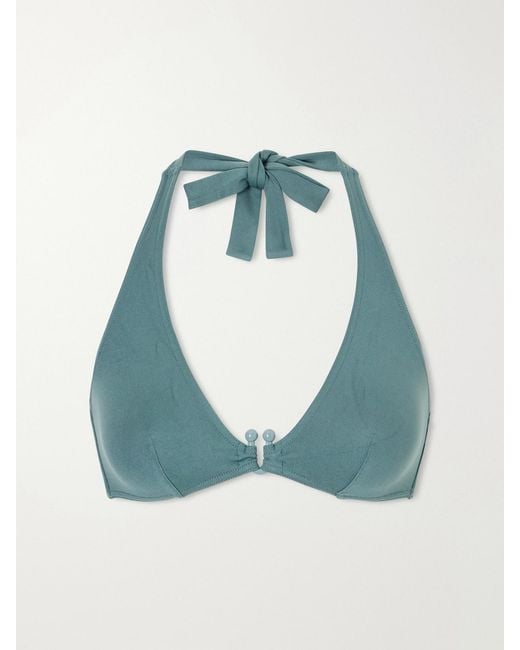 Eres Blue Noctambule Embellished Halterneck Bikini Top