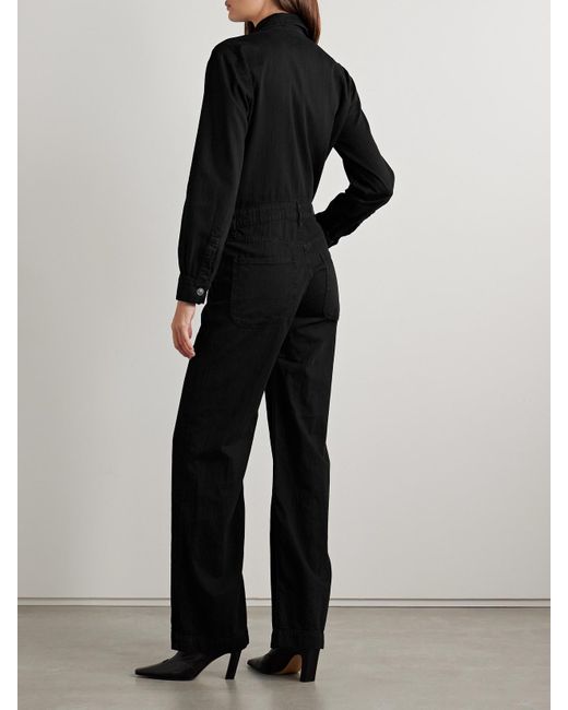 Rivet Utility Black Boyfriend Denim Jumpsuit