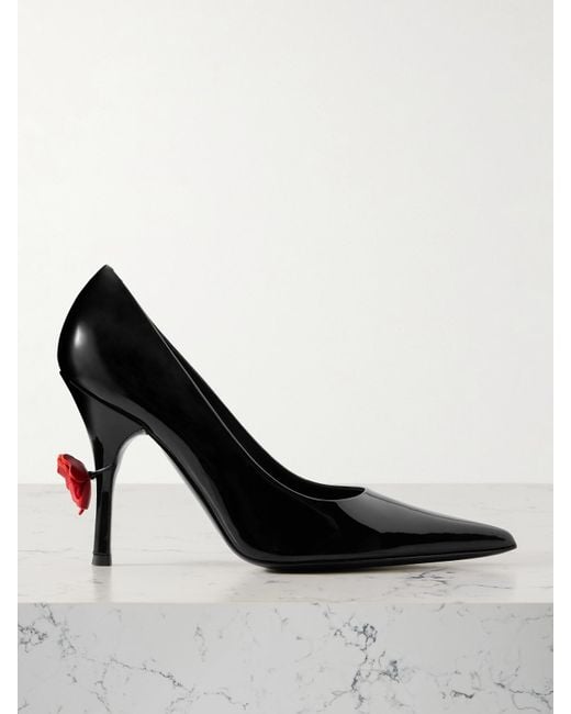 Magda Butrym Black Pumps Aus Lackleder Mit Applikationen