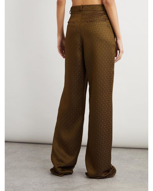 Saint Laurent Natural Hose Mit Weitem Bein Aus Jacquard