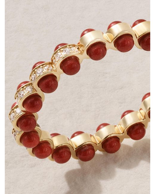 L'Atelier Nawbar Red The Rubidium 18-Karat, Diamond And Enamel Ring
