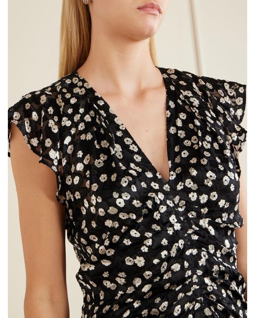 Isabel Marant White Lyndsay Floral-Print Chiffon Midi Dress